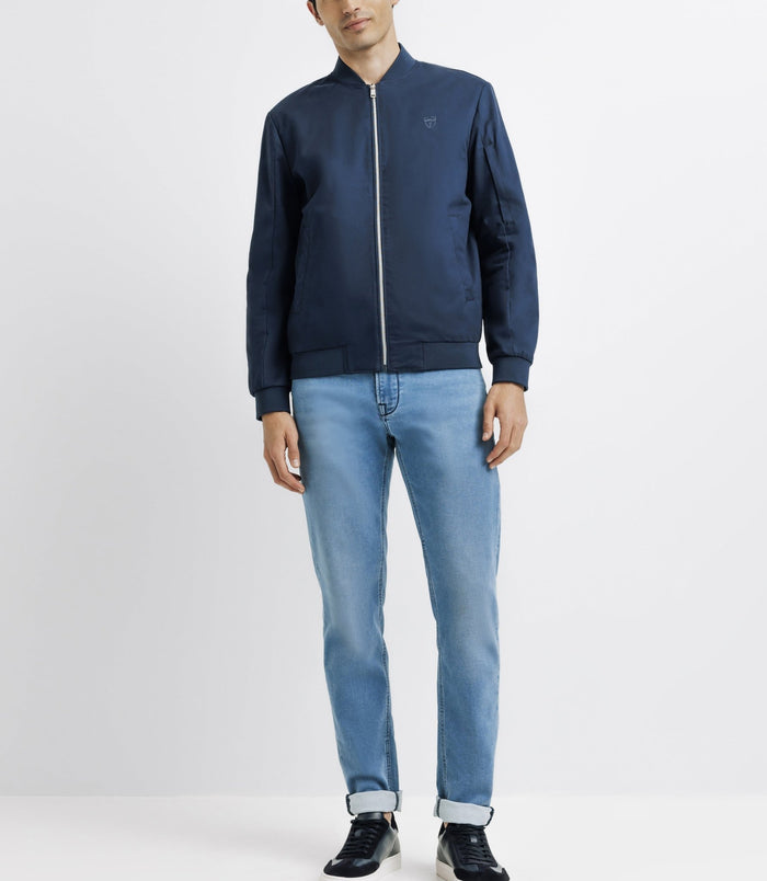Izac Blouson Col Teddy Marine