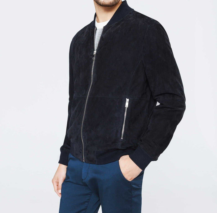 Izac Blouson Cuir Marine "Imanie"