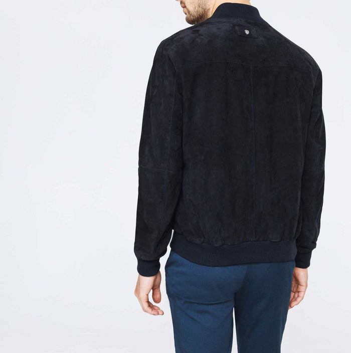 Izac Blouson Cuir Marine "Imanie"
