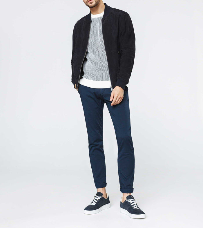 izac Blouson cuir marine "Imanie"