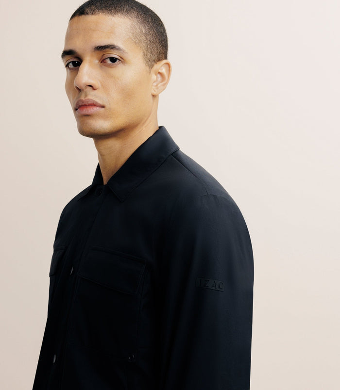 Izac Blouson Déperlant Col Chemise Marine