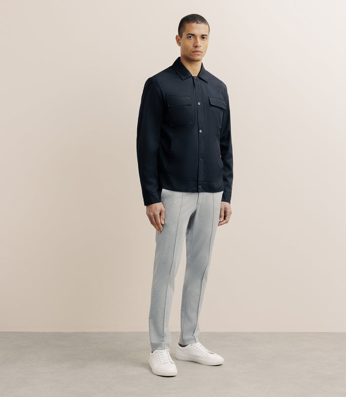 Izac Blouson Déperlant Col Chemise Marine