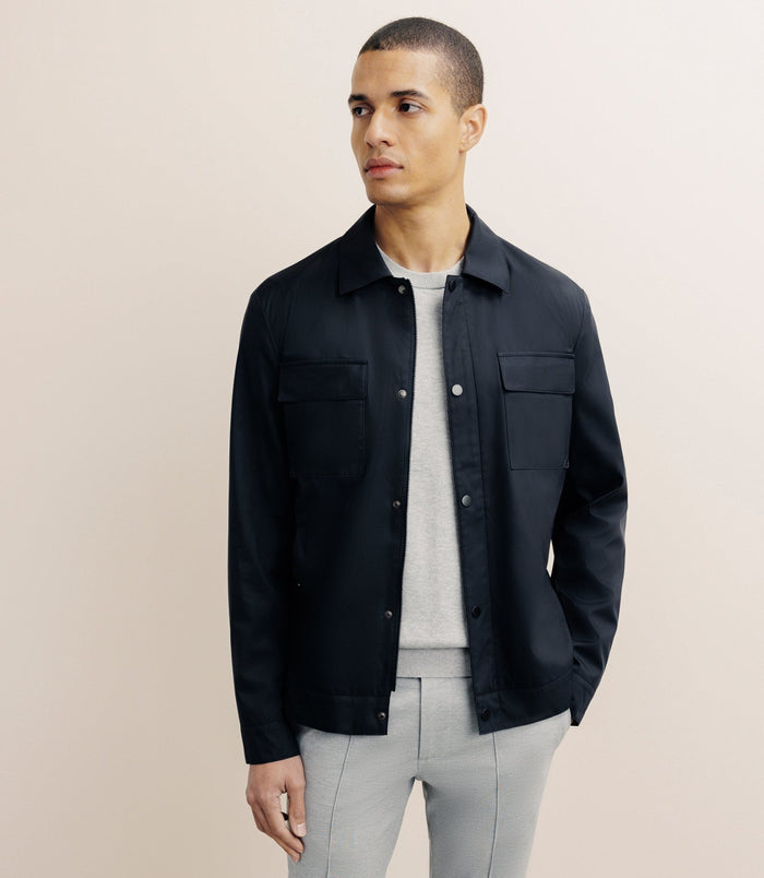 izac Blouson déperlant col chemise marine