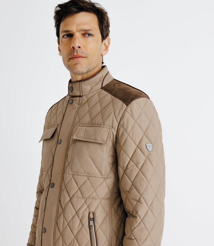 Izac Blouson Déperlant Col Montant Beige