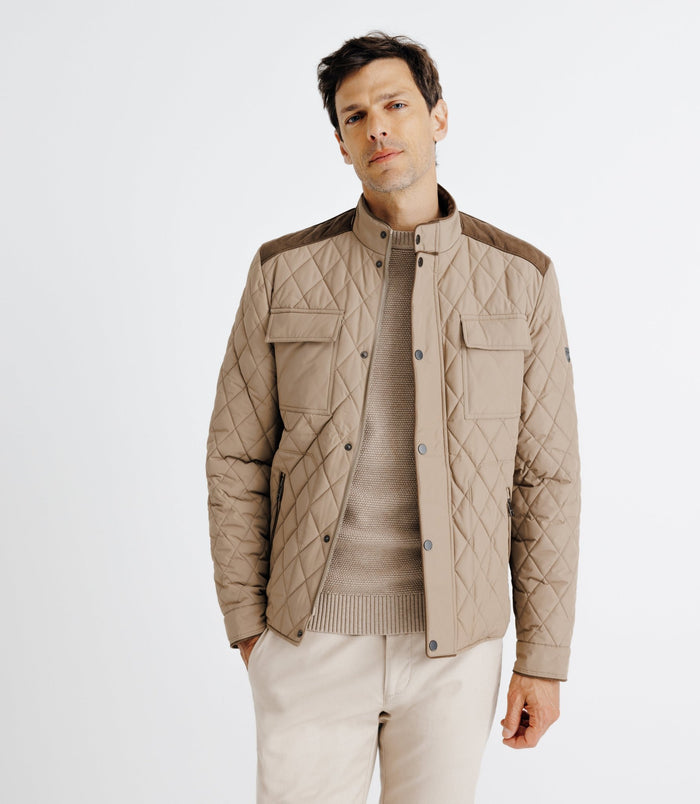Izac Blouson Déperlant Col Montant Beige
