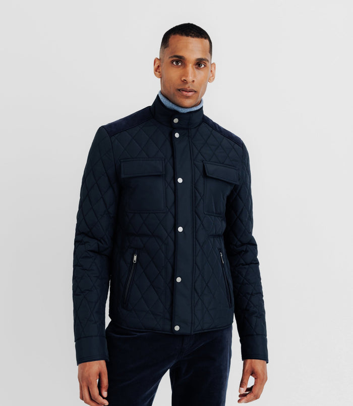 Izac Blouson Déperlant Col Montant Marine
