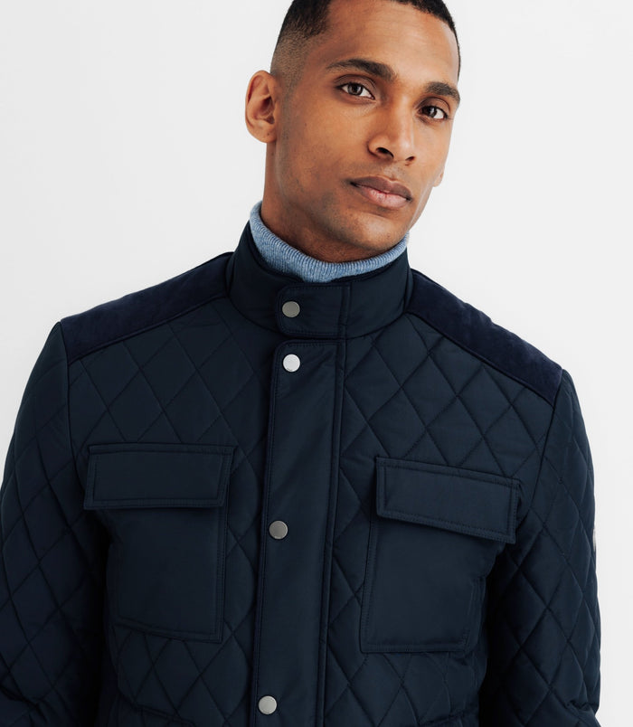 Izac Blouson Déperlant Col Montant Marine