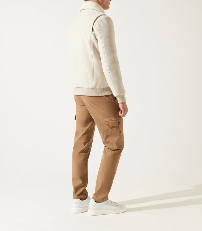 izac Blouson en laine col sherpa mastic MATHIAS