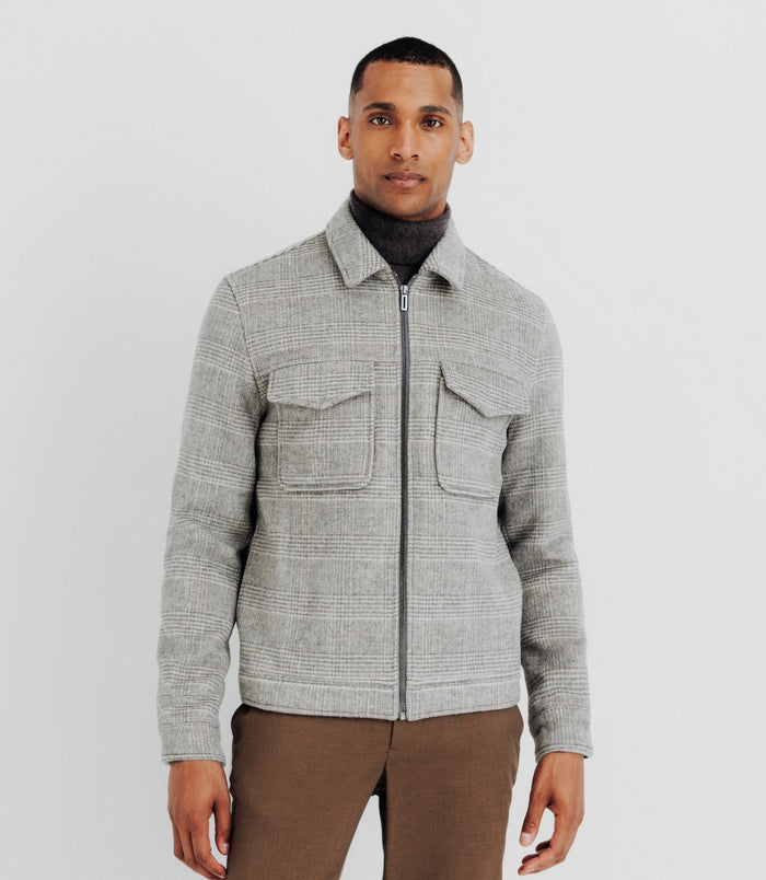 Izac Blouson En Laine Gris