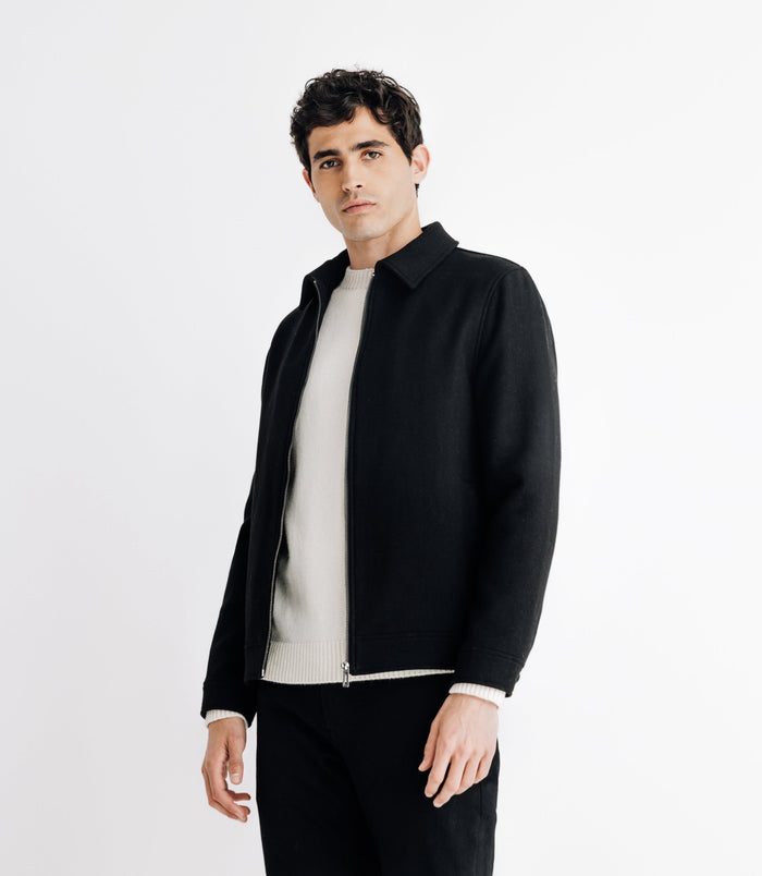 Izac Blouson En Laine Noir