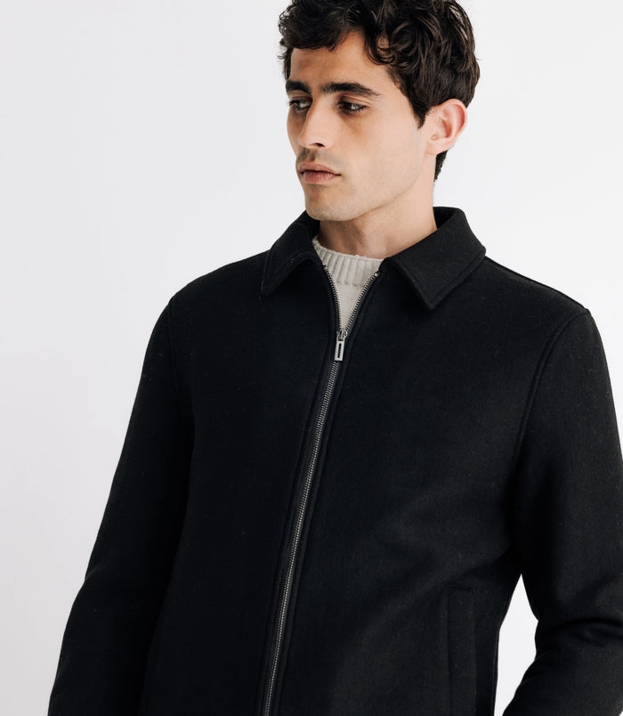 Izac Blouson En Laine Noir