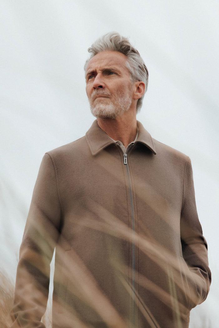 izac Blouson en laine taupe