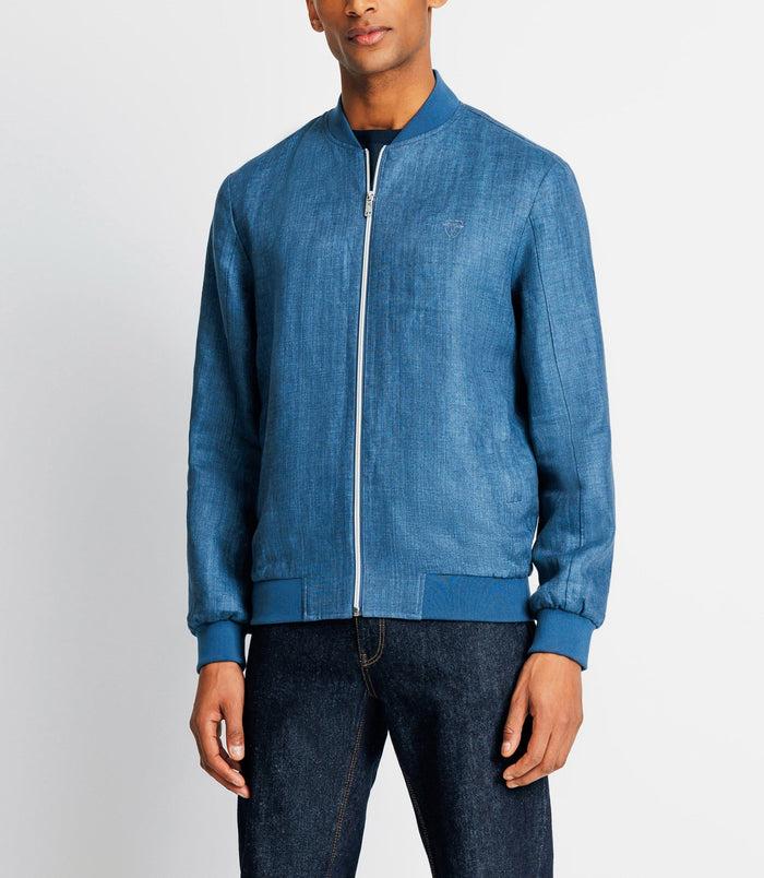 Izac Blouson En Lin Indigo