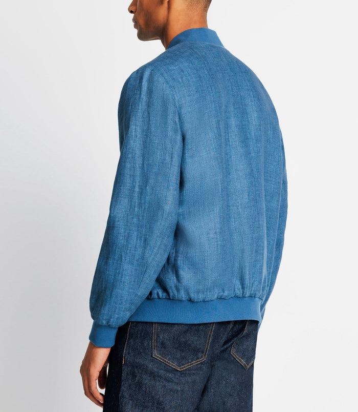 Izac Blouson En Lin Indigo