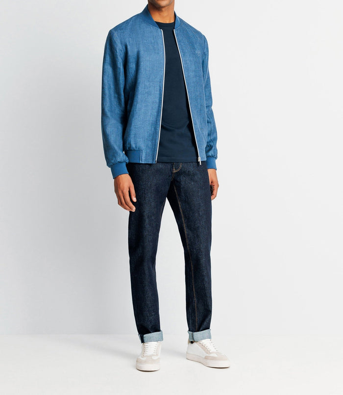 izac Blouson en lin indigo