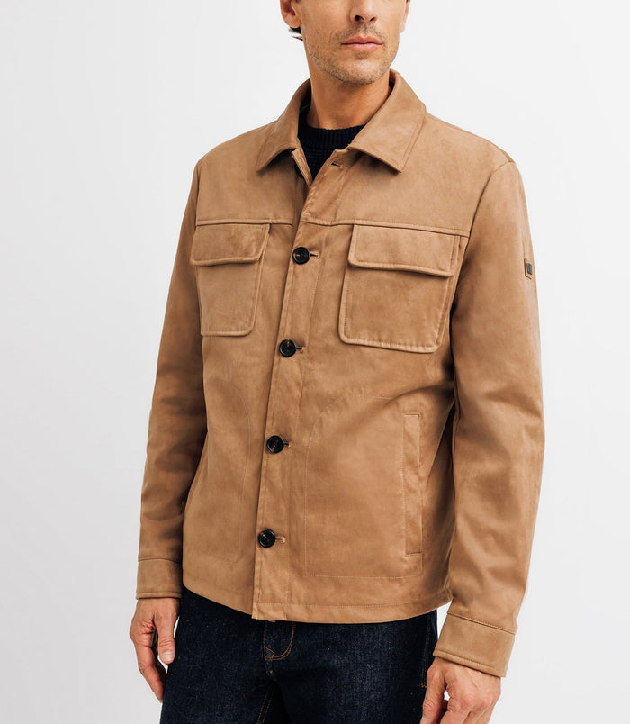 Izac Blouson En Suédine Beige