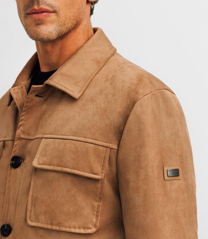 Izac Blouson En Suédine Beige