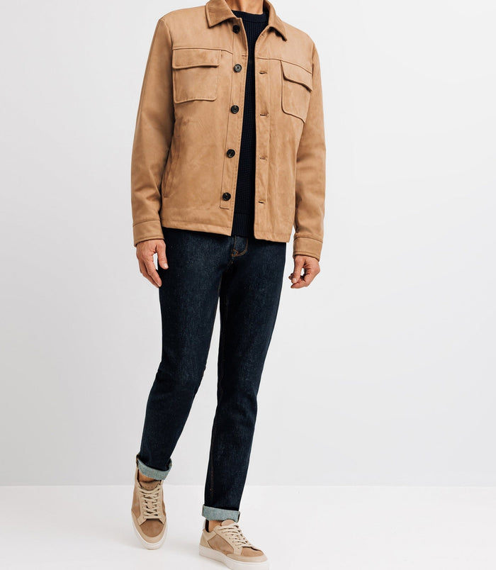 izac Blouson en suédine beige