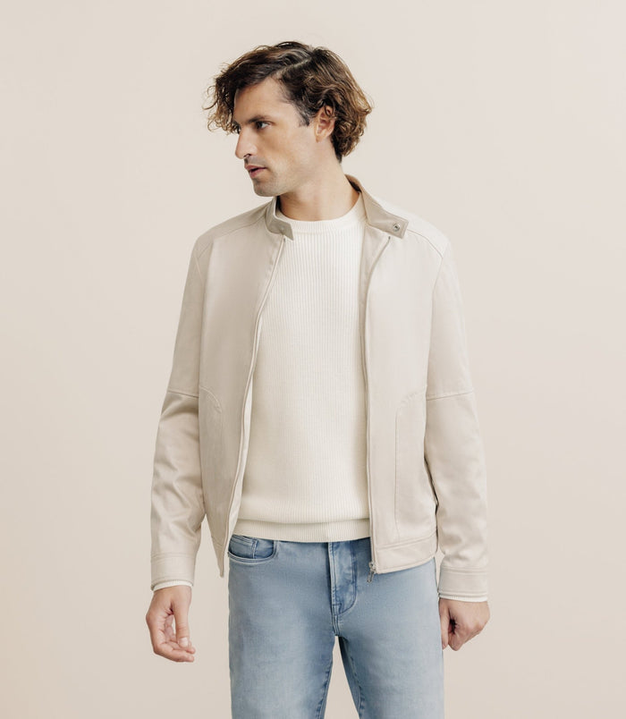 izac Blouson en suédine écru