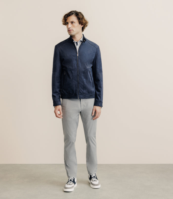 Izac Blouson En Suédine Marine