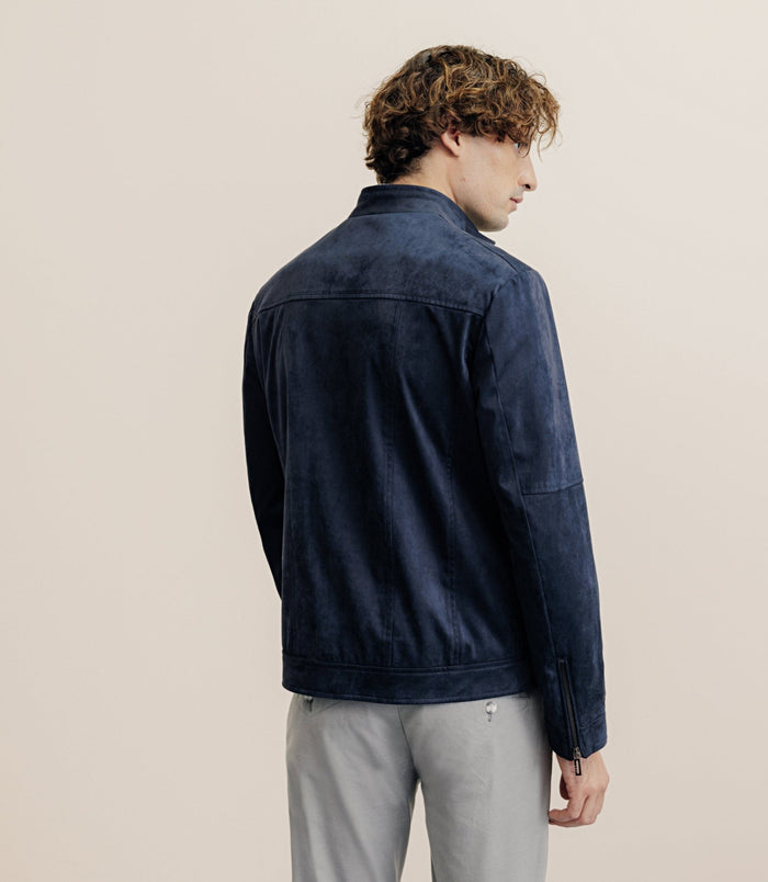 Izac Blouson En Suédine Marine