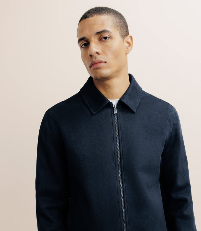 Izac Blouson En Suédine Marine