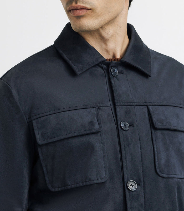 Izac Blouson En Suédine Marine