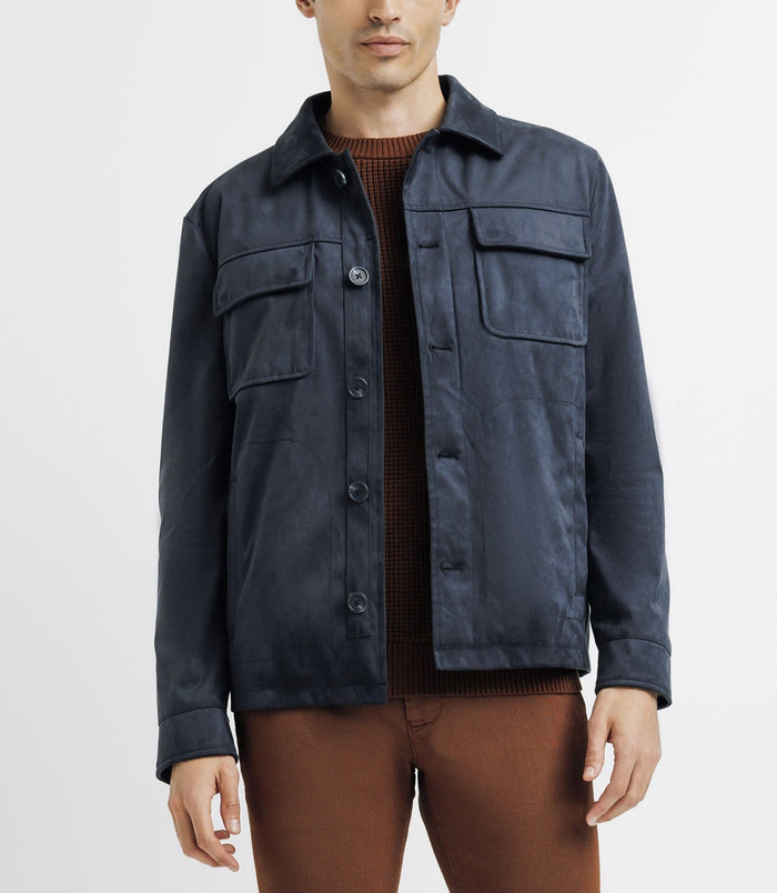 Izac Blouson En Suédine Marine