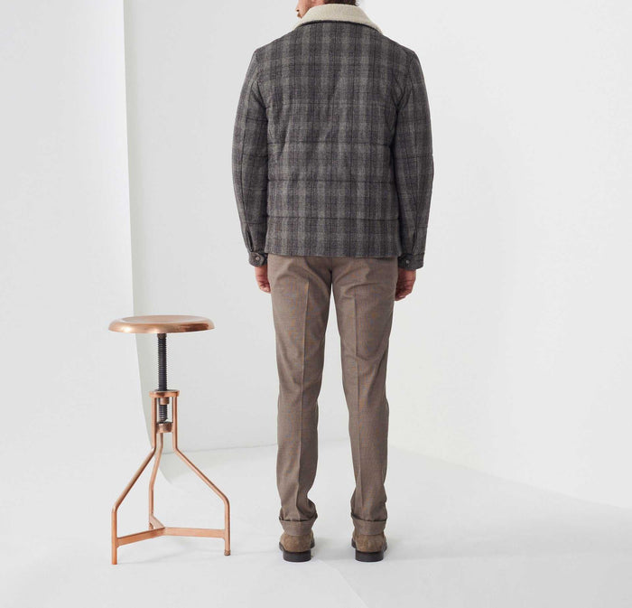 Izac Blouson Matelassé à Carreaux Gris "Faustin"