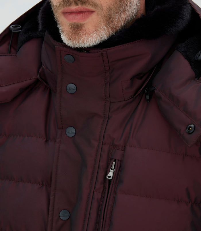 Izac Blouson Matelassé Bordeaux "Tamis"