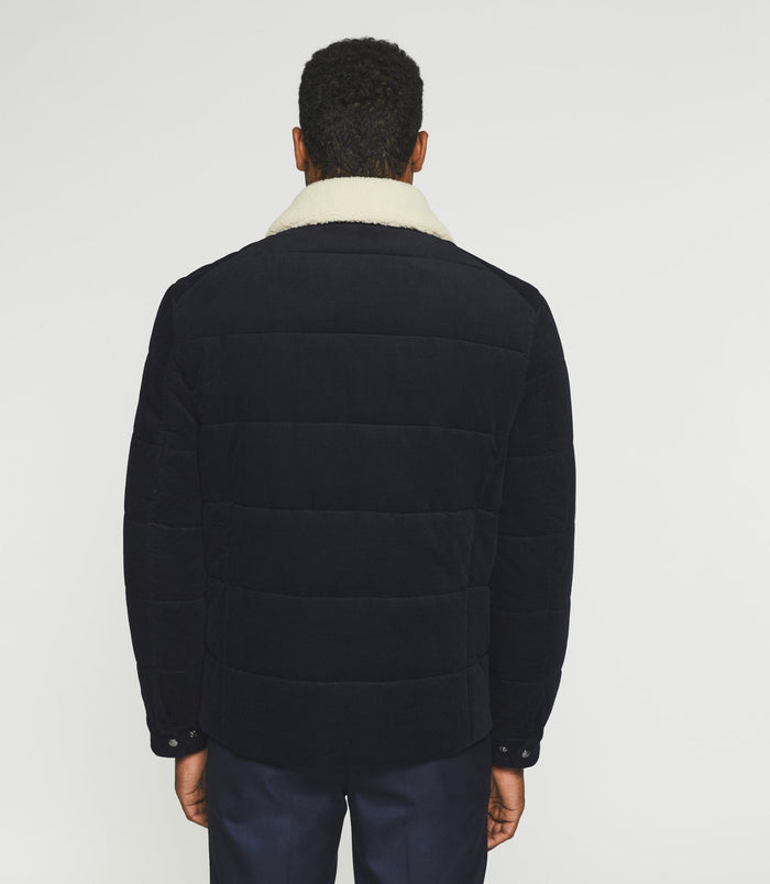 Izac Blouson Matelassé En Velours Marine MANI
