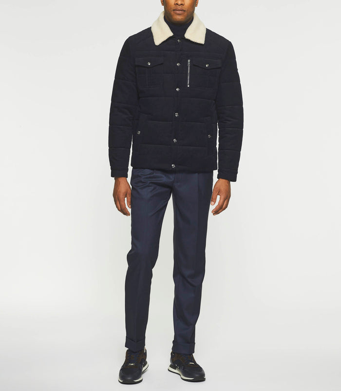 izac Blouson matelassé en velours marine MANI