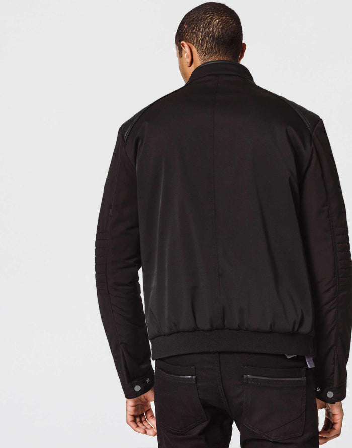 izac Blouson Noir Bi-Matière