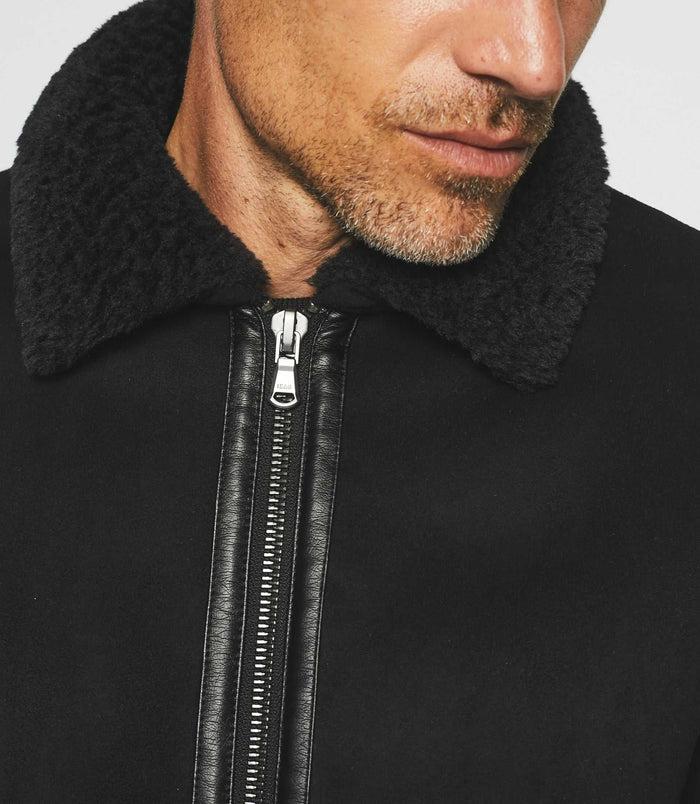 Izac Blouson Suède Noir QUEEN