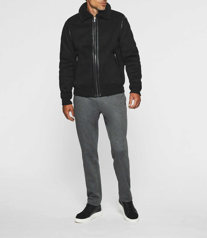 Izac Blouson Suède Noir QUEEN