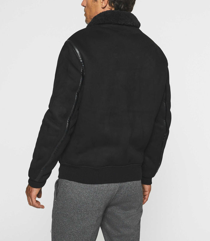 Izac Blouson Suède Noir QUEEN