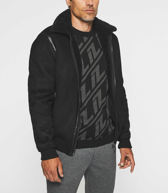 izac Blouson suède noir QUEEN