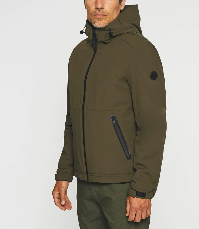 Izac Blouson Technique à Capuche Kaki MAHDY