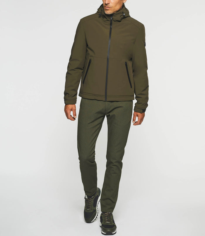 izac Blouson technique à capuche kaki MAHDY