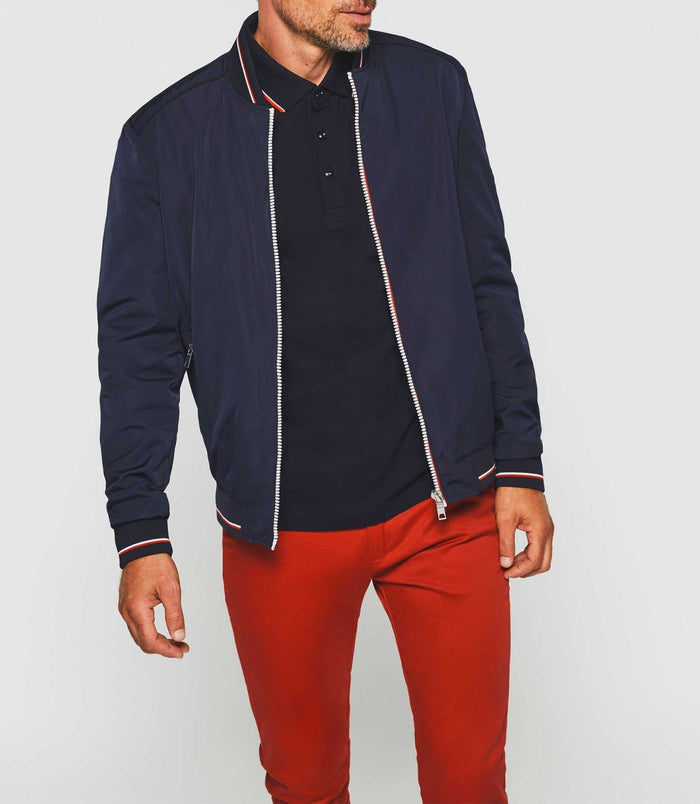 Izac Blouson Teddy Bi-matière Marine "Rufino"