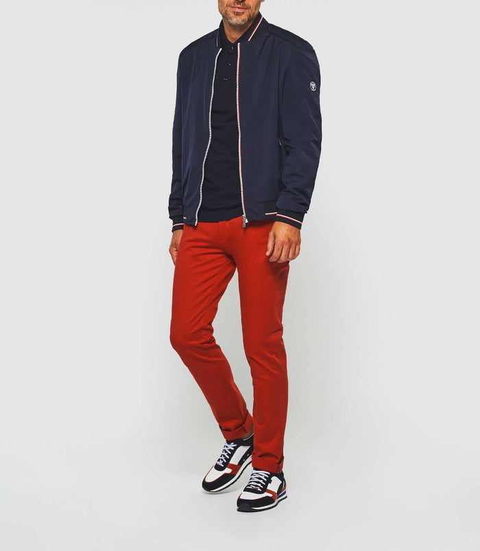 izac Blouson teddy bi-matière marine "Rufino"