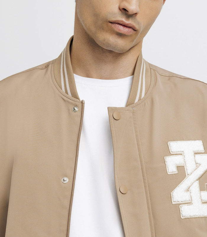 Izac Blouson Teddy Bicolore Beige Et Blanc