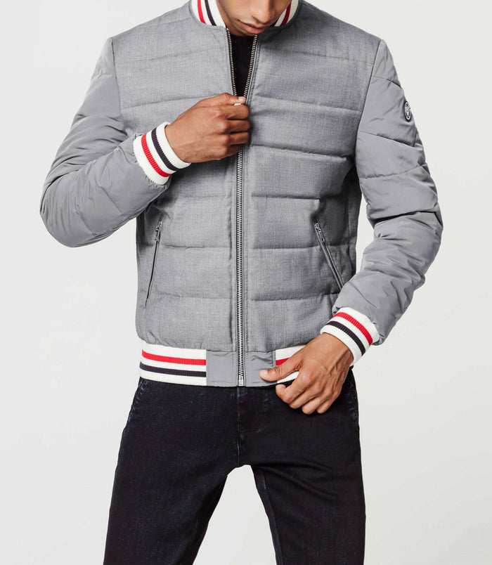 Izac Blouson Teddy Matelassé Gris