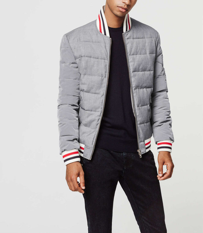 izac Blouson teddy matelassé gris