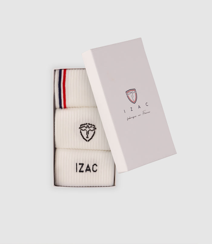 Izac Boite De Chaussettes Avec Logo Blanc