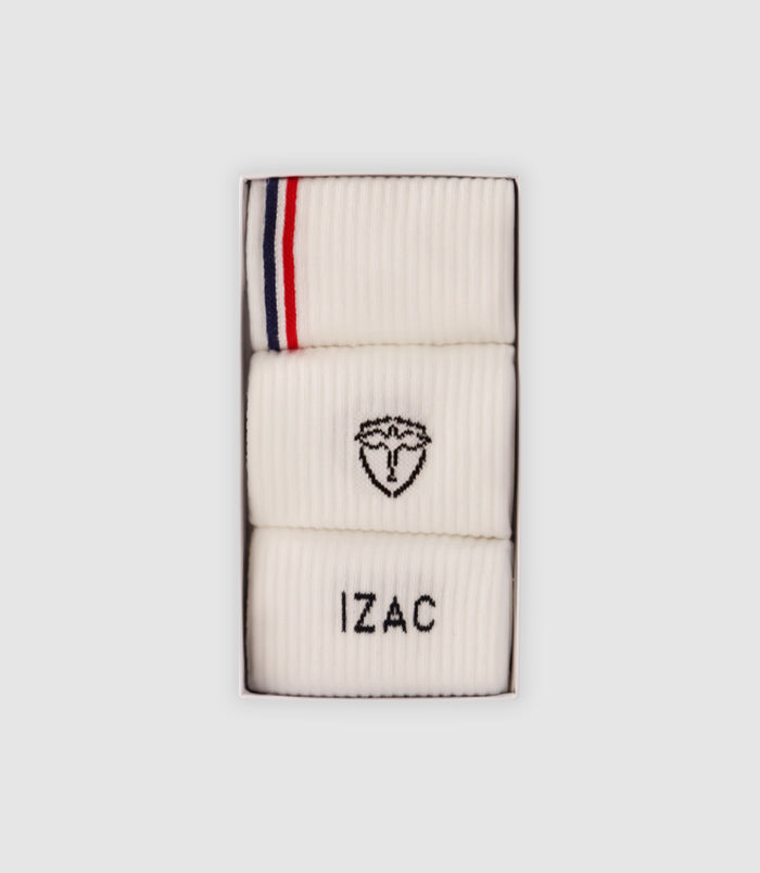 Izac Boite De Chaussettes Avec Logo Blanc