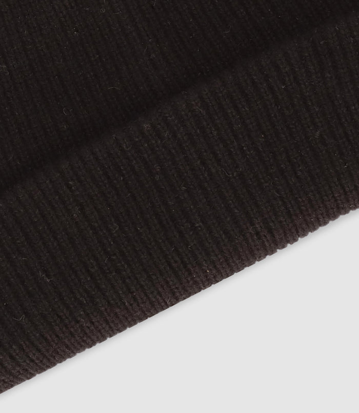 Izac Bonnet En Maille Avec Revers Noir