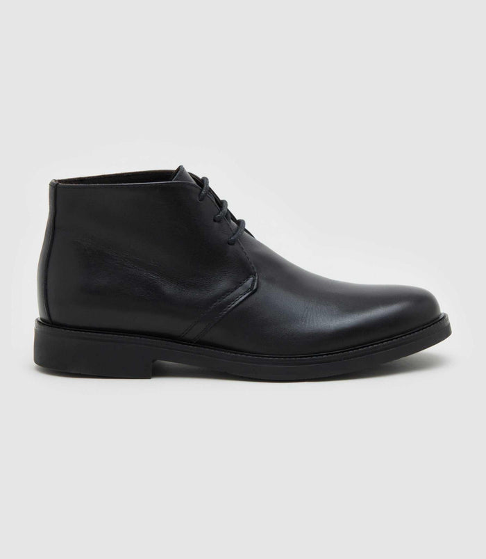 izac Bottines à lacets en cuir noir "Pacome"