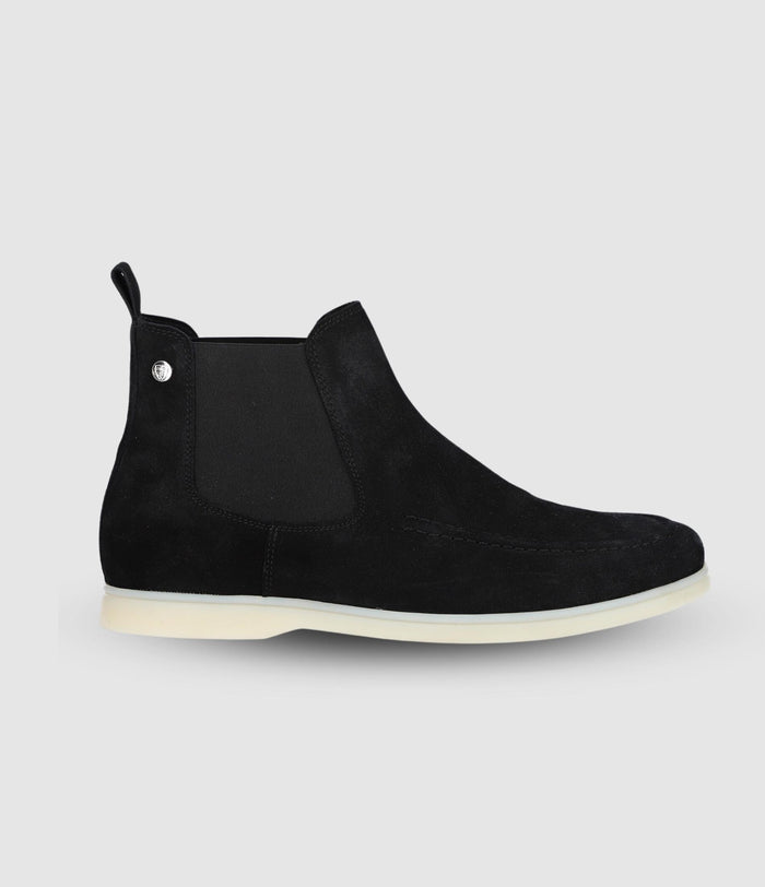 Izac Bottines élastiques En Suede Noir OMAHA