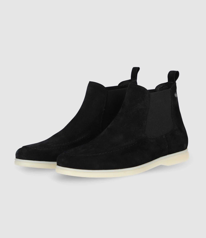 Izac Bottines élastiques En Suede Noir OMAHA